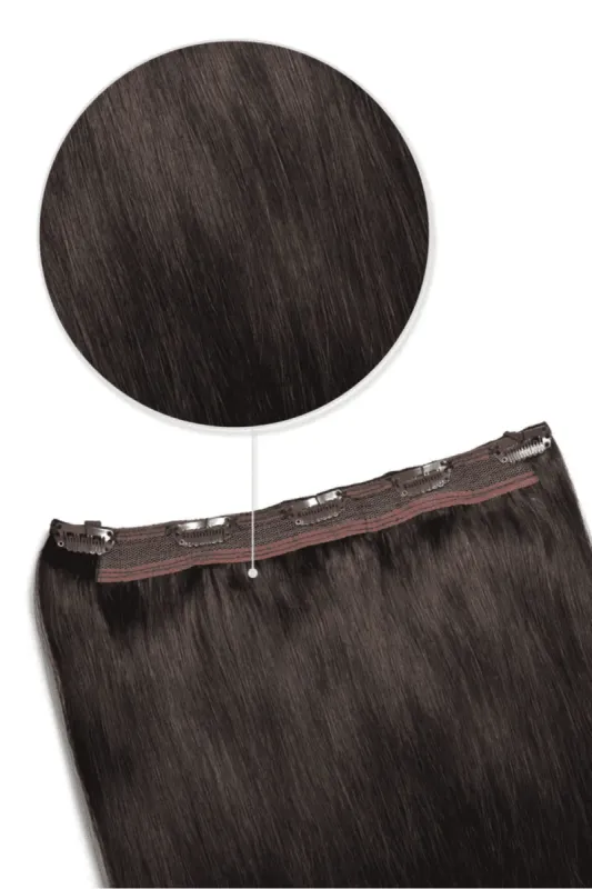 Dark Brown (#3) Quad Weft Clip In One Piece Hair Extensions sold by Cliphair