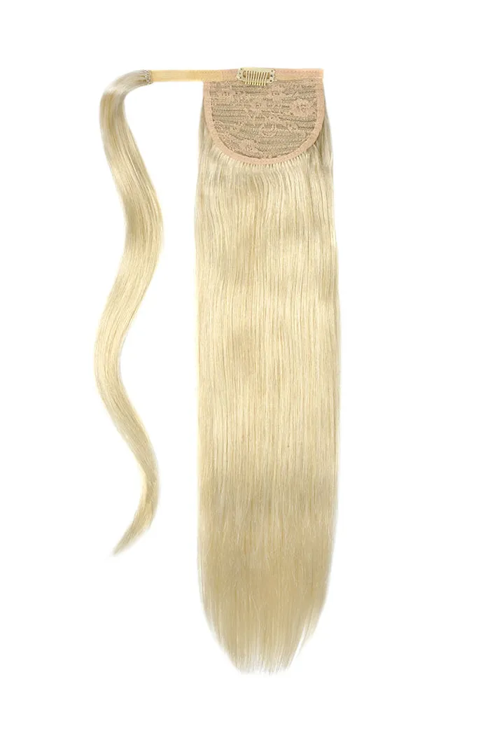 Ice Blonde Straight Up Wrap Around Ponytail Extension sold by Cliphair