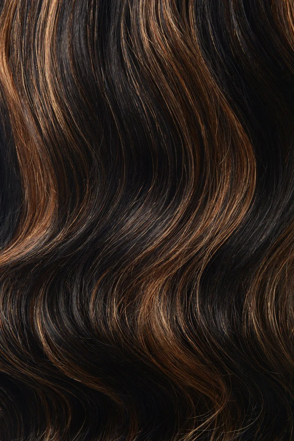 Double Wefted Full Head Remy Clip in Human Hair Extensions - Natural Black/Auburn Mix (#1B/30) sold by Cliphair product image thumbnail 3