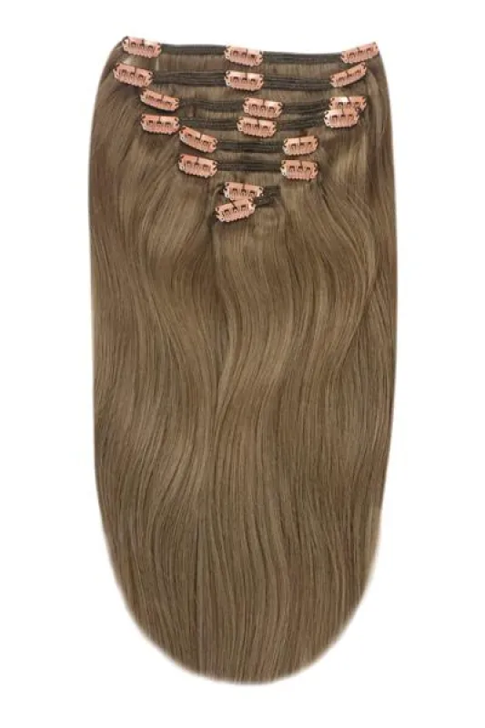 Ash Brown (#9) Full Head Clip In Hair Extensions sold by Cliphair