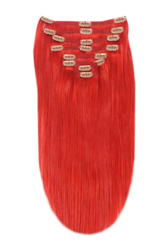 Bright Red Full Head Clip In Hair Extensions sold by Cliphair