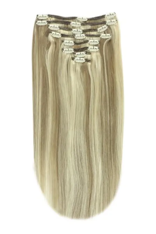 Full Head Remy Clip in Human Hair Extensions - Dirty Blonde (#9/613) sold by Cliphair