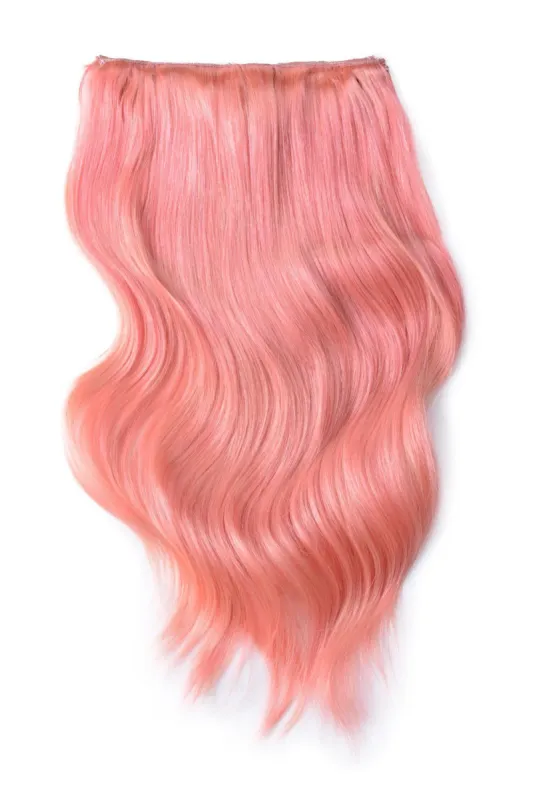 Double Wefted Full Head Remy Clip in Human Hair Extensions - Pink sold by Cliphair