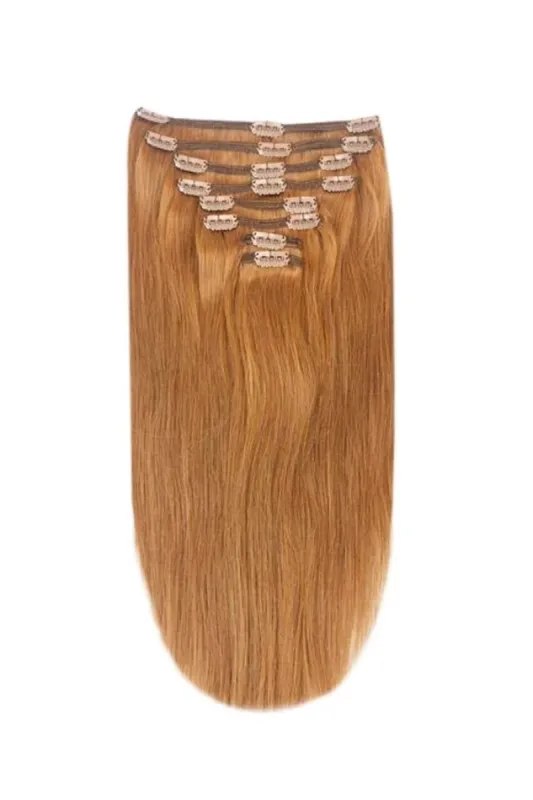 Full Head Remy Clip in Human Hair Extensions - Autumn Spice (#30B) sold by Cliphair