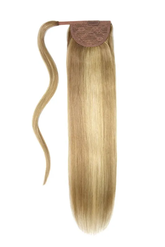 Biscuit Blondey (#18/613) Straight Up Wrap Around Ponytail Extension sold by Cliphair
