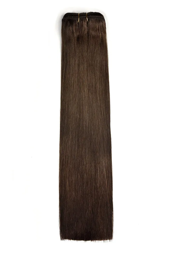 Medium/Chocolate Brown (#4) Remy Royale Double Drawn Weave Extensions sold by Cliphair