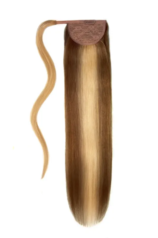 Chocolate Honey (#4/27) Straight Up Wrap Around Ponytail Extension sold by Cliphair