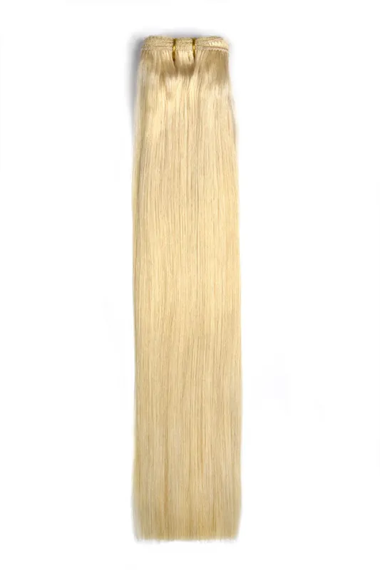 Remy Royale Double Drawn  Human Hair Weft Weave  Extensions - Lightest Blonde (#60) sold by Cliphair