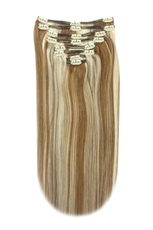Chestnut Bronde (#6/613) Full Head Clip In Hair Extensions sold by Cliphair