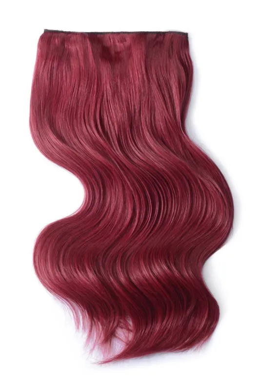 Plum/Cherry Red (#530) Double Wefted Full Head Clip In Hair Extensions sold by Cliphair