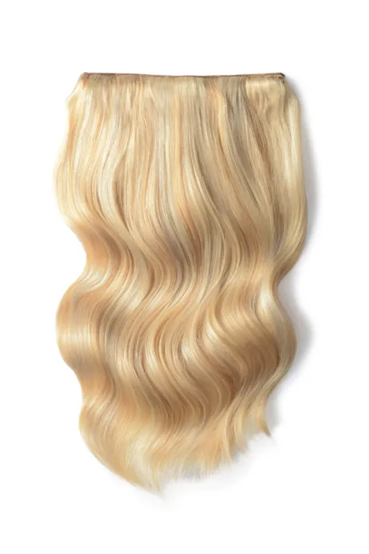 Double Wefted Full Head Remy Clip in Human Hair Extensions - Barbie Blonde (#16/60) sold by Cliphair