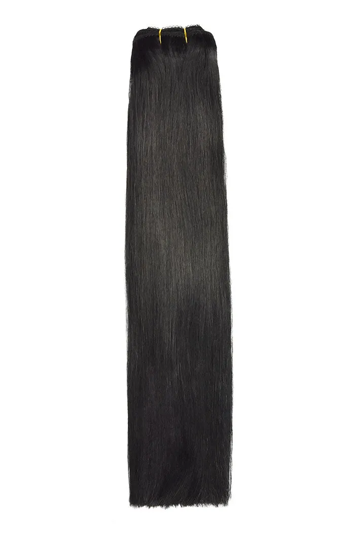 Jet Black (#1) Remy Royale Double Drawn Weave Extensions sold by Cliphair