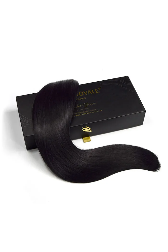 Jet Black (#1) Remy Royale Double Drawn Weave Extensions sold by Cliphair product image thumbnail 3