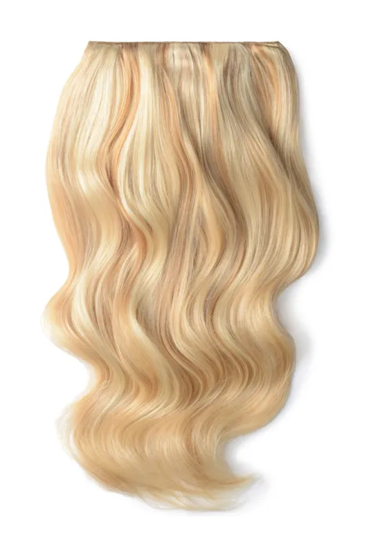 Double Wefted Full Head Remy Clip in Human Hair Extensions - Peaches & Cream (#27/613) sold by Cliphair