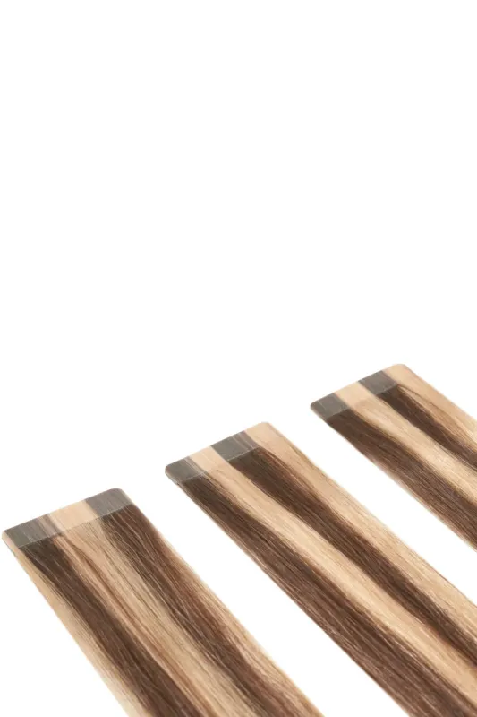 Remy Royale Double Drawn Tape Hair Extensions - Chocolate Honey (#4/27) made by Cliphair