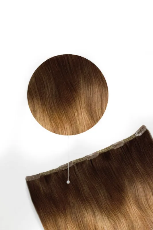 Espresso Honey Ombre (#T2/27) One Piece Clip In Hair Extensions (Top-Up) made by Cliphair