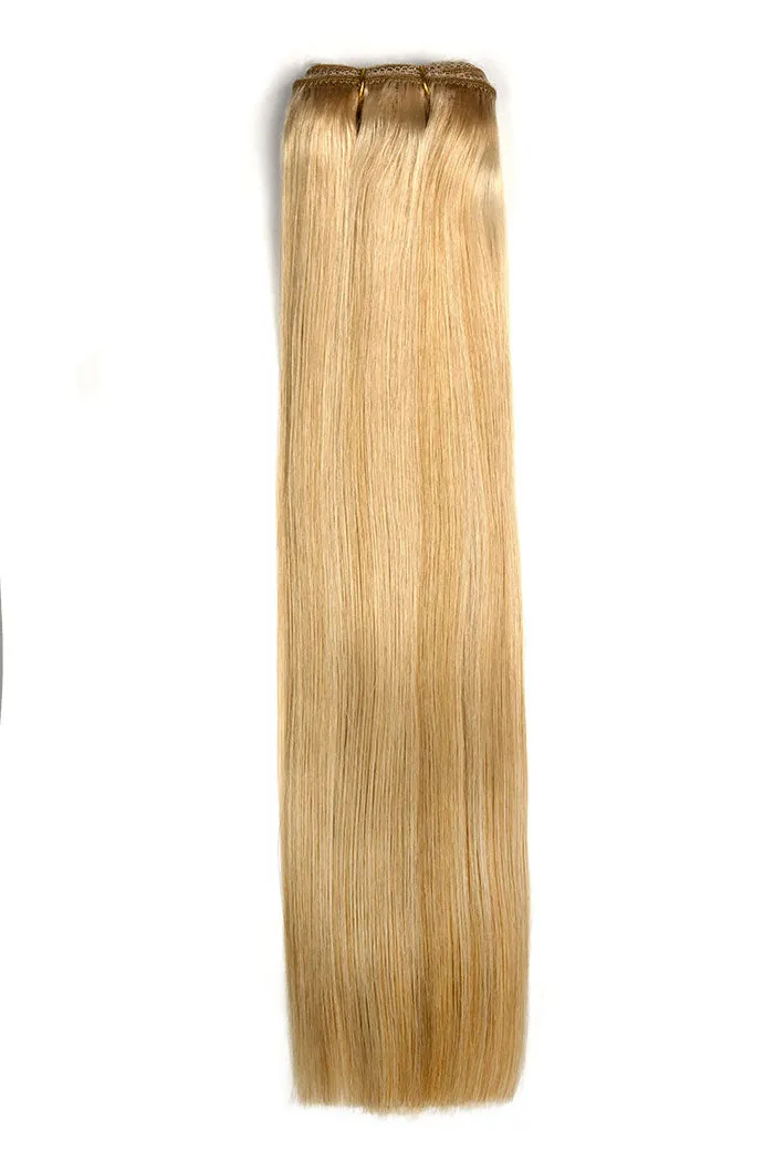 Remy Royale Double Drawn Human Hair Weft Weave Extensions - Barbie Blonde (#16/60) sold by Cliphair