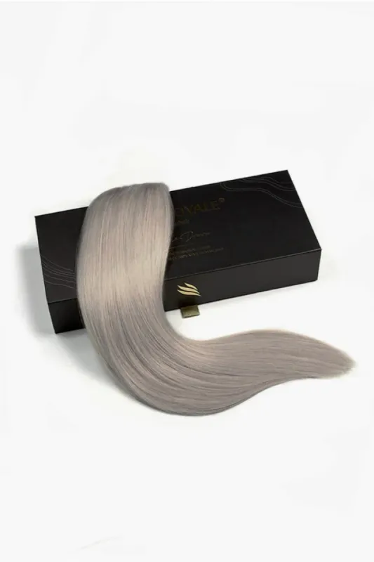 Silver Grey (#SG) Remy Royale Double Drawn Weave Extensions sold by Cliphair