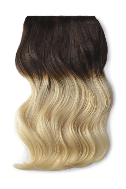 Double Wefted Full Head Remy Clip in Ombre Human Hair Extensions - (#T4/613) sold by Cliphair