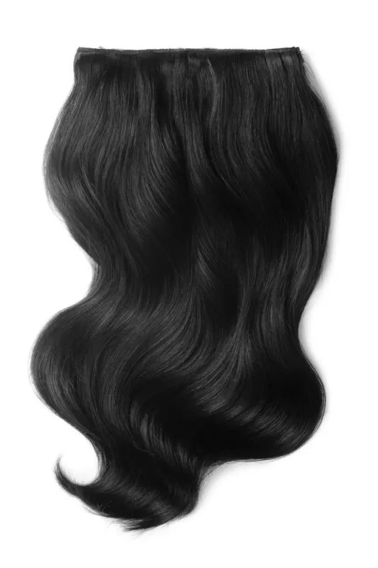 Natural Off/Black (#1B) Double Wefted Full Head Clip In Hair Extensions sold by Cliphair