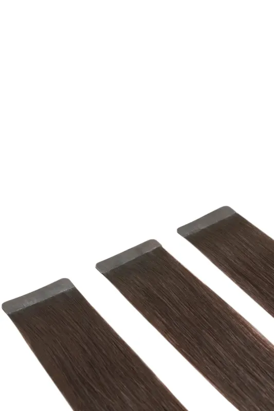 Remy Royale Double Drawn Tape Hair Extensions - Darkest Brown (#2) made by Cliphair