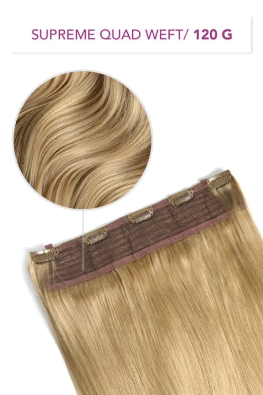 Light Golden Blonde (#16) Supreme Quad Weft One Piece Clip In Hair Extensions sold by Cliphair