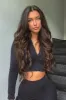 Medium Brown (#4) Double Wefted Full Head Clip In Hair Extensions sold by Cliphair