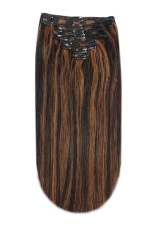 Full Head Remy Clip in Human Hair Extensions - Cinnamon Brownie (#4/30) sold by Cliphair