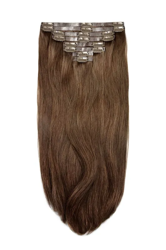 Light Brown (#6) Double Drawn Seamless Clip In Hair Extensions sold by Cliphair