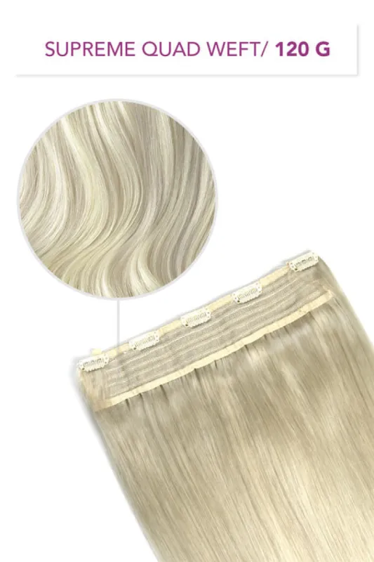 Ice Blonde Supreme Quad Weft One Piece Clip In Hair Extensions sold by Cliphair