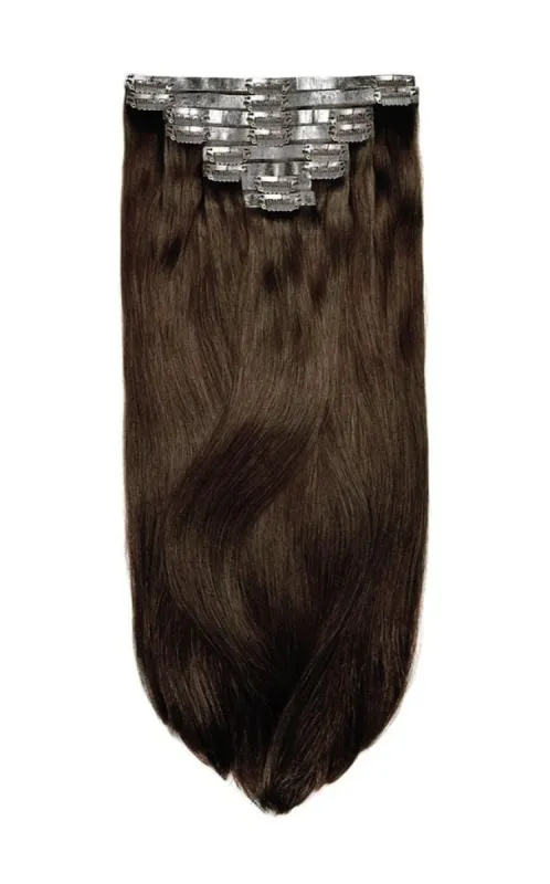 Dark Brown (#3) Double Drawn Seamless Clip In Hair Extensions sold by Cliphair
