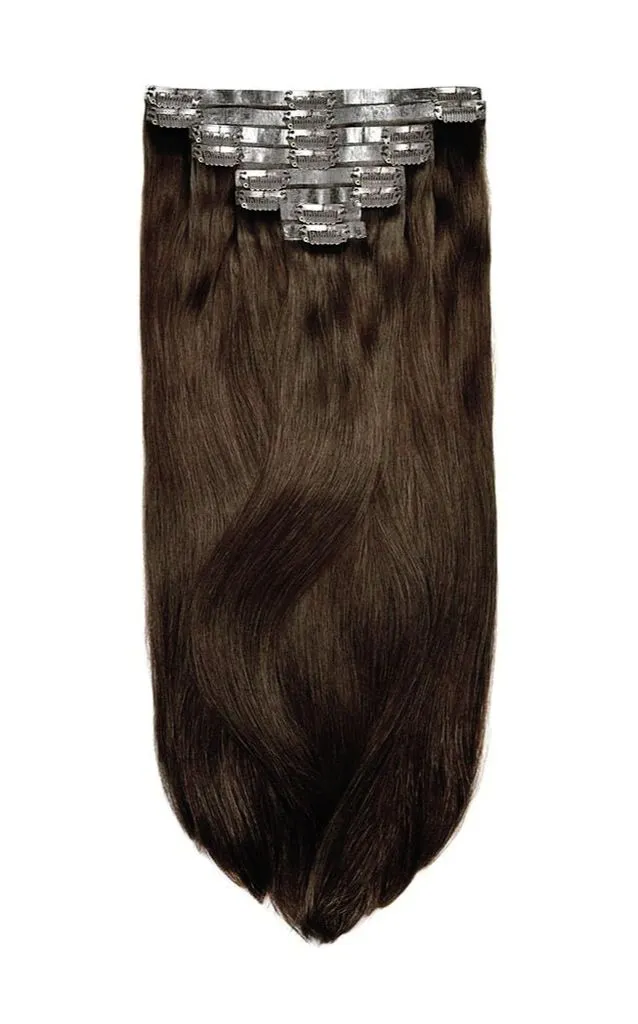 Dark Brown (#3) Double Drawn Seamless Clip In Hair Extensions sold by Cliphair