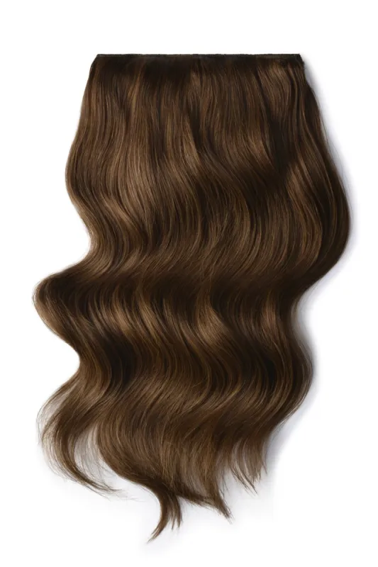 Light/Chestnut Brown (#6) Double Wefted Full Head Clip In Hair Extensions sold by Cliphair