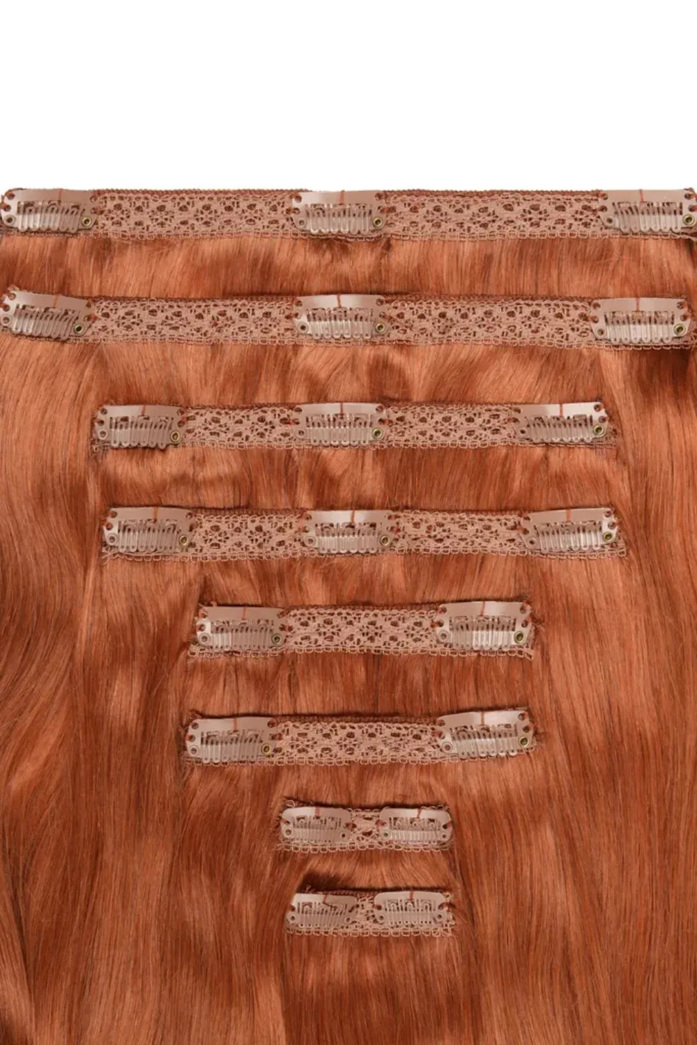 Double Wefted Full Head Remy Clip in Human Hair Extensions - Cowgirl Copper (#350/33) sold by Cliphair product image thumbnail 2
