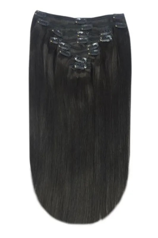 Natural/Off Black (#1B) Full Head Remy Clip in Human Hair Extensions sold by Cliphair