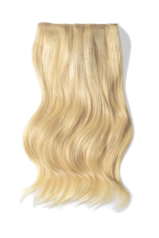 Double Wefted Full Head Remy Clip in Human Hair Extensions - Bleach Blonde (#613) sold by Cliphair