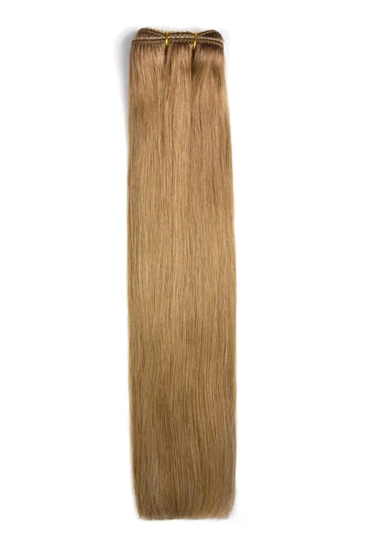 Remy Royale Double Drawn  Human Hair Weft Weave  Extensions - Lightest Brown (#18) sold by Cliphair