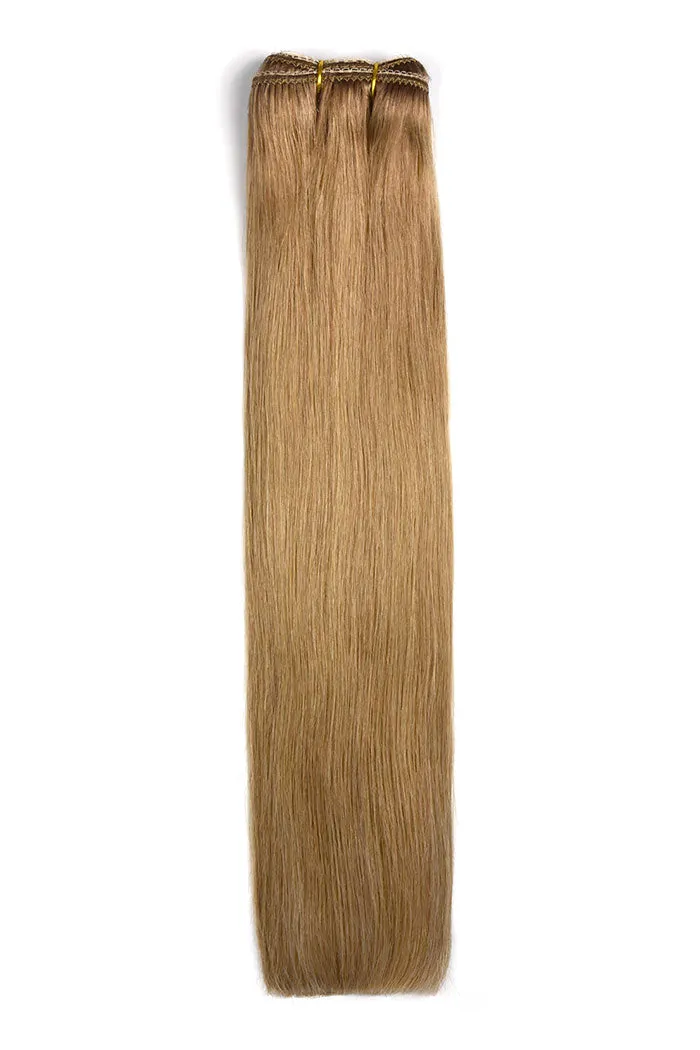 Remy Royale Double Drawn Human Hair Weft Weave Extensions - Lightest Brown (#18) sold by Cliphair