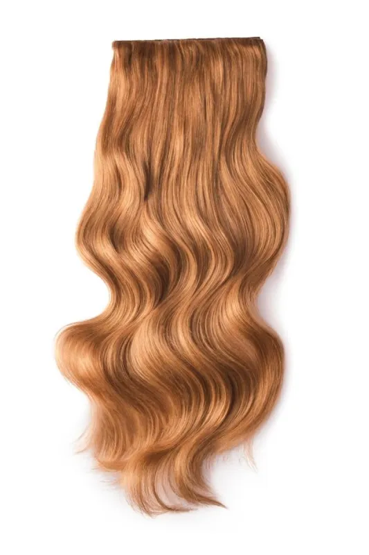 Double Wefted Full Head Remy Clip in Human Hair Extensions - Autumn Spice (#30B) sold by Cliphair