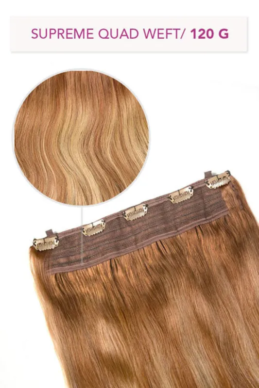 Cinnamon Swirl Balayage Supreme Quad Weft One Piece Clip In Hair Extensions sold by Cliphair