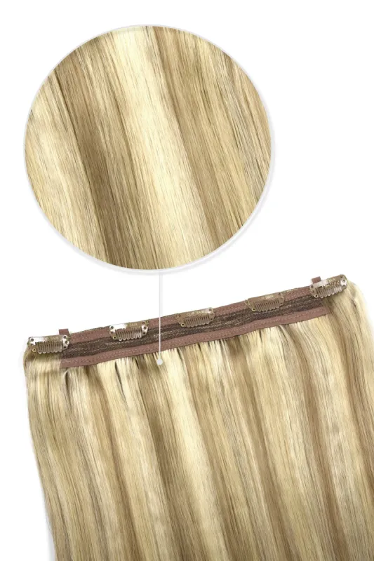 Natural Sandy Blonde (#12/16/613) Quad Weft Clip In One Piece Hair Extensions sold by Cliphair