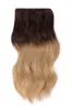Double Wefted Full Head Remy Clip in Human Hair Extensions - Chocolate Honey Ombre (#T4/27) sold by Cliphair