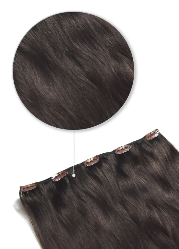 Darkest Brown (#2) One Piece Clip In Hair Extensions (Top-Up) made by Cliphair