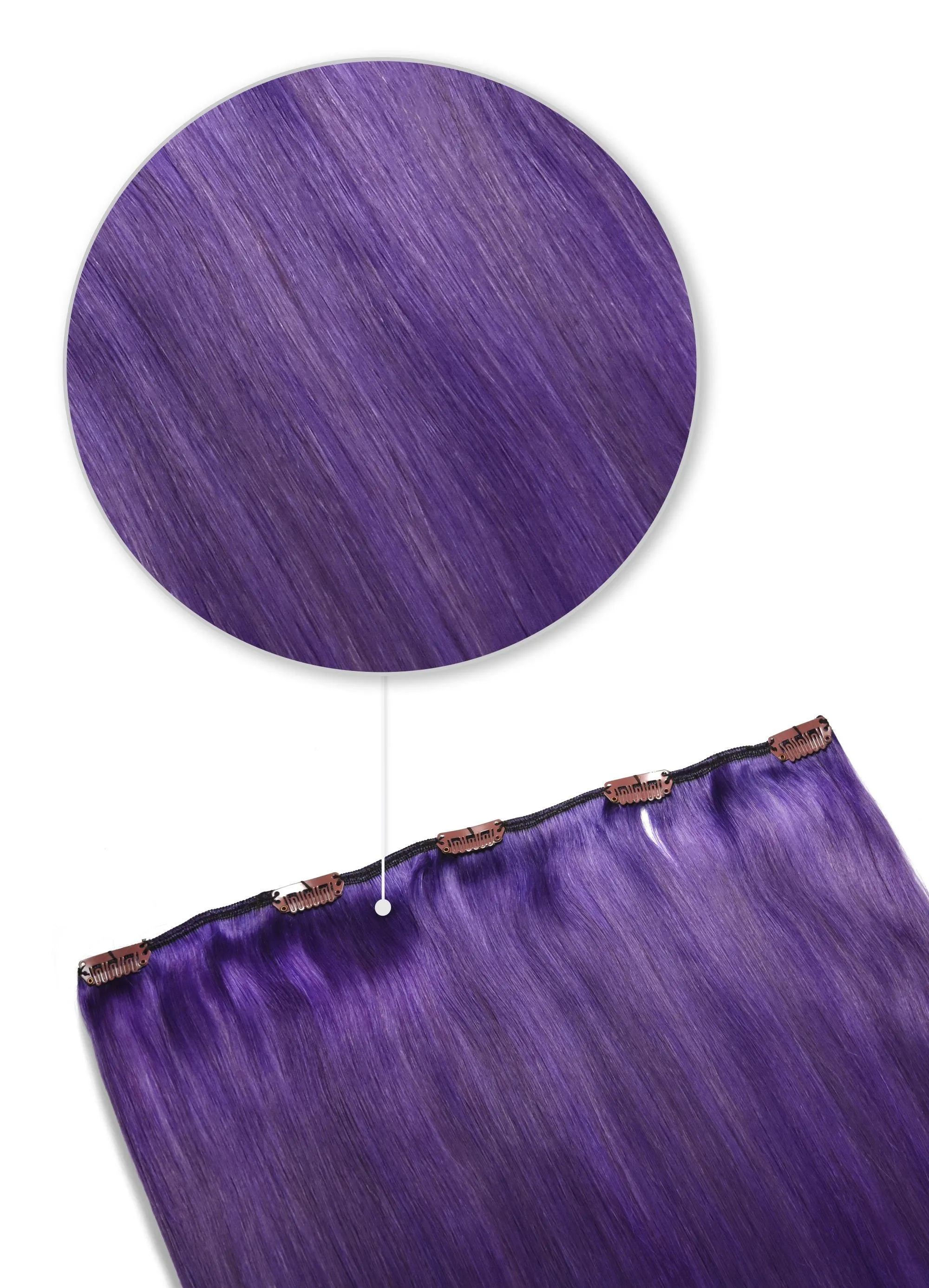 Purple One Piece Clip In Hair Extensions (Top-Up) sold by Cliphair