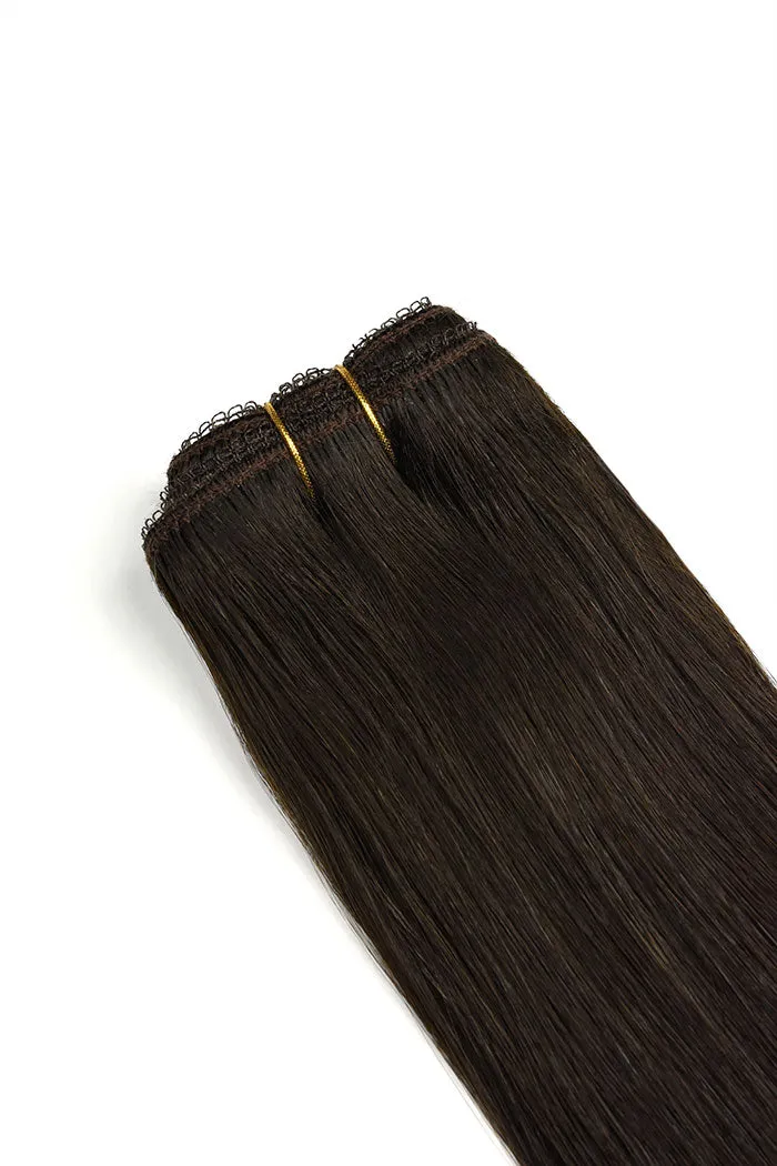 Darkest Brown (#2) Remy Royale Double Drawn Weave Extensions sold by Cliphair product image thumbnail 2