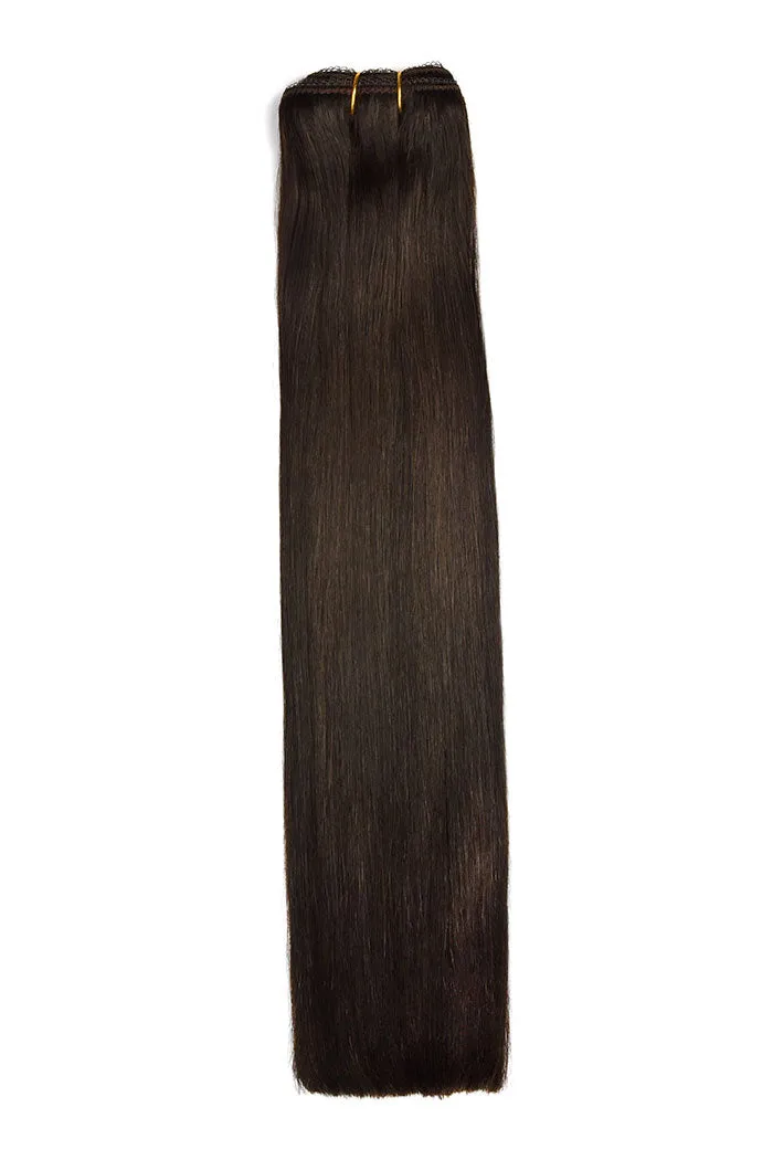 Darkest Brown (#2) Remy Royale Double Drawn Weave Extensions sold by Cliphair