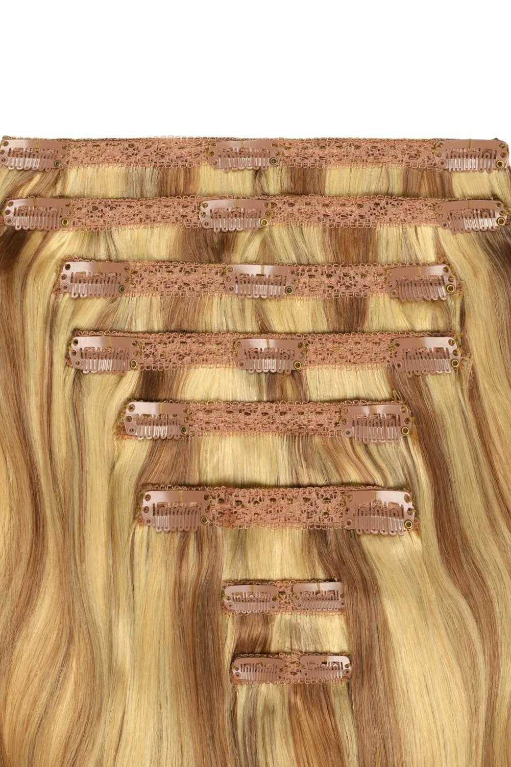 Double Wefted Full Head Remy Clip in Human Hair Extensions - Butterscotch Blonde (#10/16) sold by Cliphair product image thumbnail 3