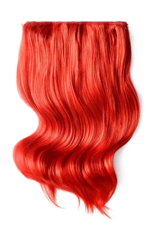 Bright Red Double Wefted Full Head Clip In Hair Extensions sold by Cliphair