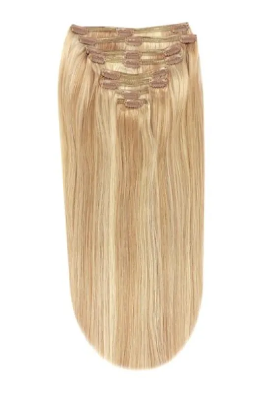 Full Head Remy Clip in Human Hair Extensions - Natural Sandy Blonde (#12/16/613) sold by Cliphair