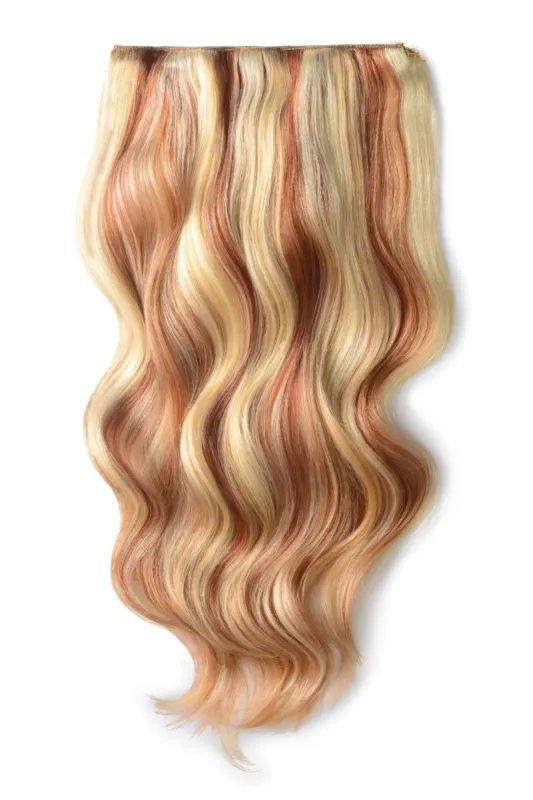 Strawberry/Auburn/Bleach Blonde Mix (#27/33/613) Double Wefted Full Head Clip In Hair Extensions sold by Cliphair